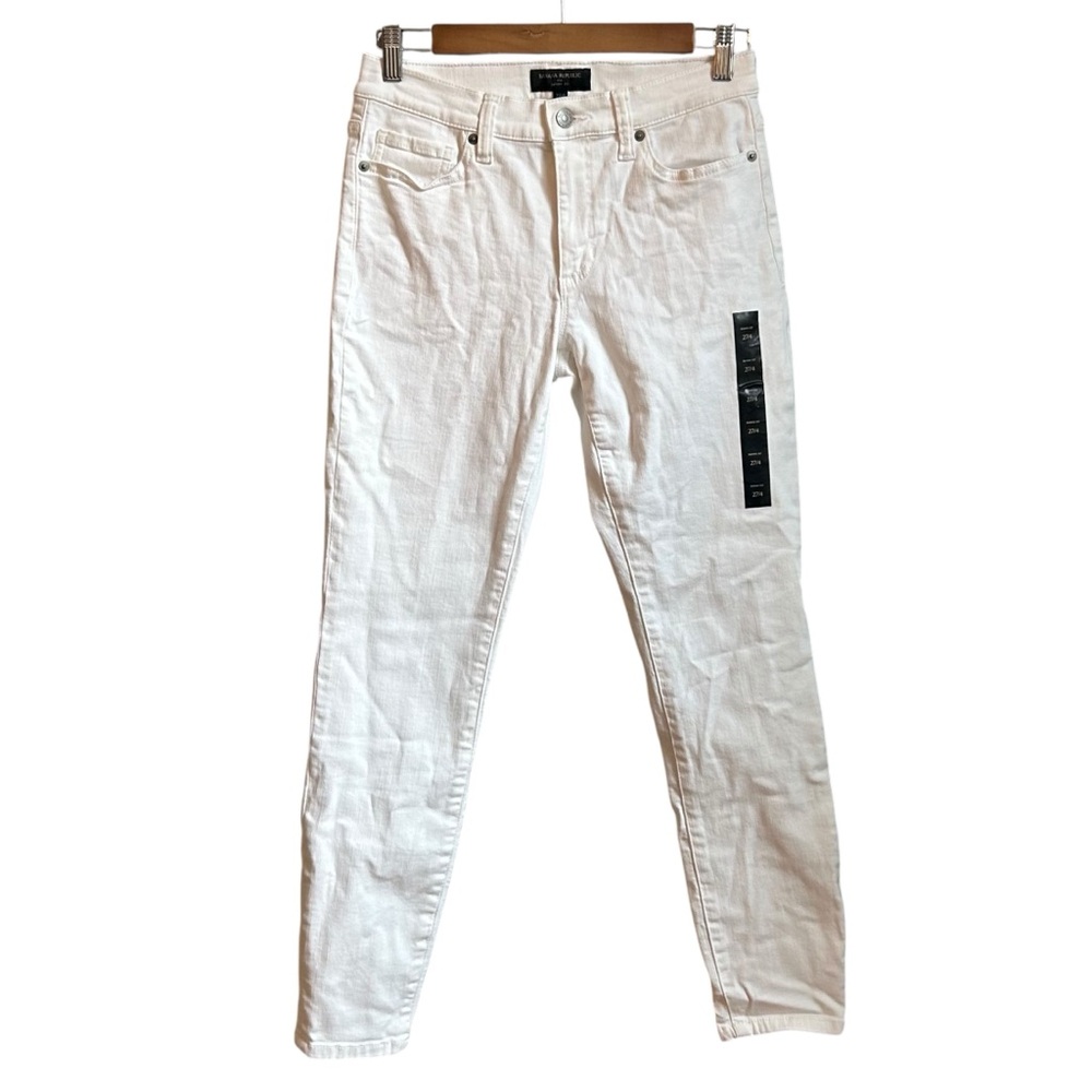 NWT Banana Republic MID-RISE SKINNY JEAN Women SZ 27 in Pure White - Picture 2 of 8
